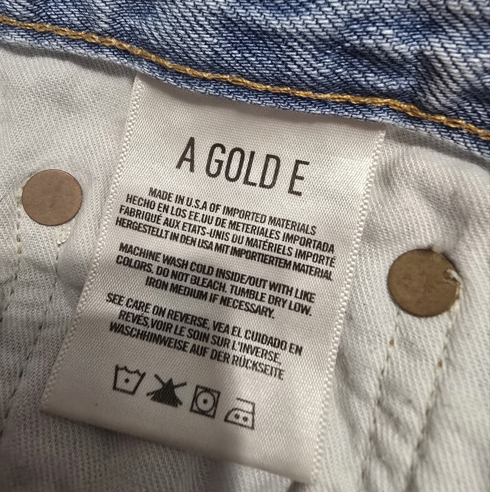 AGOLDE Riley High Rise Straight Crop, Button-Fly, Light Destructed Wash, EUC! - Picture 13 of 13